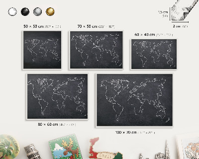 Magnettafel aus Metall für Souvenirs in weißem Rahmen Kreidezeitwelt