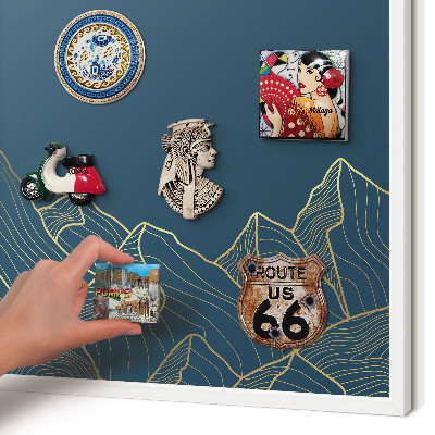 Wand-Magnettafel für Reisesouvenirs mit weißem Rahmen Minimalismus in den Bergen