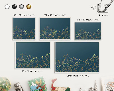 Wand-Magnettafel für Reisesouvenirs mit weißem Rahmen Minimalismus in den Bergen