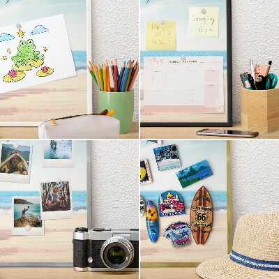 Wand-Magnettafel für Reisesouvenirs mit weißem Rahmen Feiertagsfrieden