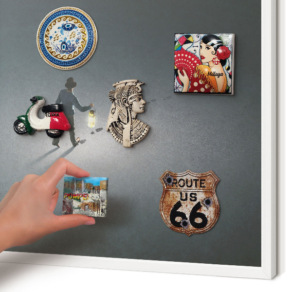 Wand-Magnettafel für Reisesouvenirs mit weißem Rahmen Nachtwanderung