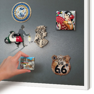 Wand-Magnettafel für Reisesouvenirs mit weißem Rahmen Nachtwanderung