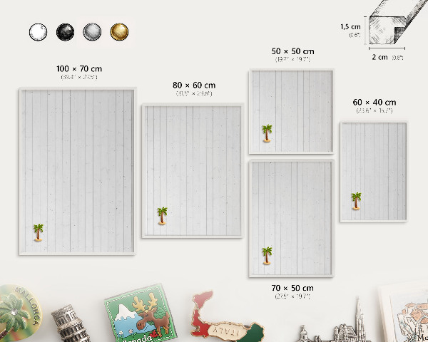 Magnettafel aus Metall für Souvenirs in weißem Rahmen Whiteboards