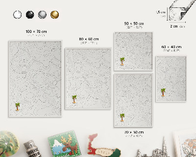 Magnettafel aus Metall für Souvenirs in weißem Rahmen Geometrische Eleganz