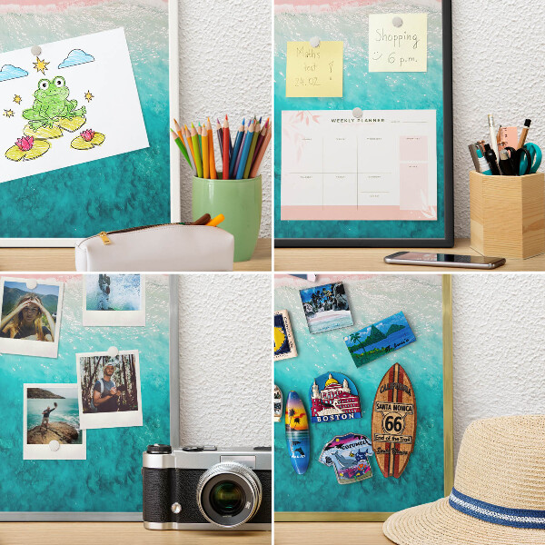 Wand-Magnettafel für Reisesouvenirs mit weißem Rahmen Sommerliche Entspannung