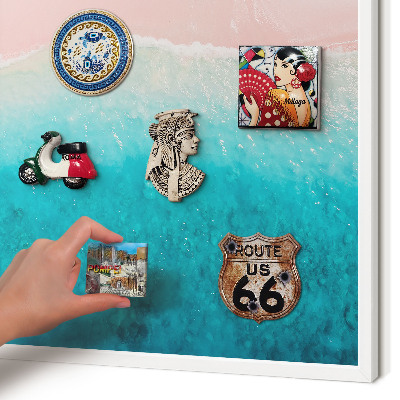 Wand-Magnettafel für Reisesouvenirs mit weißem Rahmen Sommerliche Entspannung