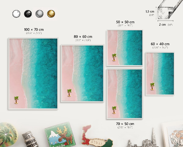 Wand-Magnettafel für Reisesouvenirs mit weißem Rahmen Sommerliche Entspannung