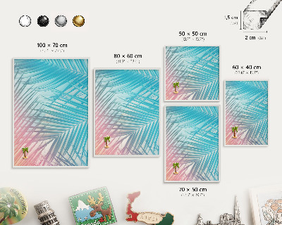 Wand-Magnettafel für Reisesouvenirs mit weißem Rahmen Tropische Eleganz