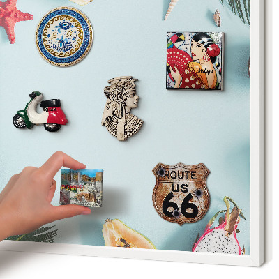 Wand-Magnettafel für Reisesouvenirs mit weißem Rahmen Tropenurlaub
