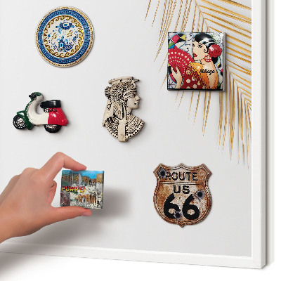 Wand-Magnettafel für Reisesouvenirs mit weißem Rahmen Elegante Blätter