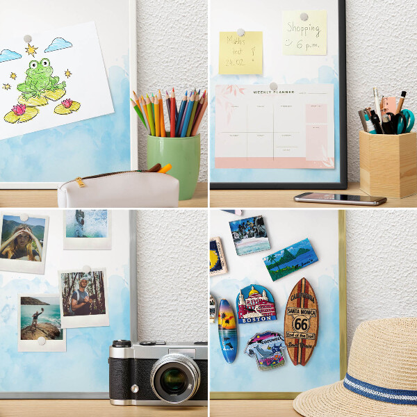 Wand-Magnettafel für Reisesouvenirs mit weißem Rahmen Entspannende Landschaft