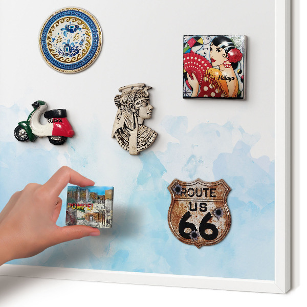 Wand-Magnettafel für Reisesouvenirs mit weißem Rahmen Entspannende Landschaft