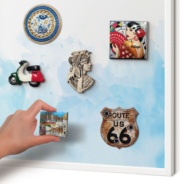 Wand-Magnettafel für Reisesouvenirs mit weißem Rahmen Entspannende Landschaft