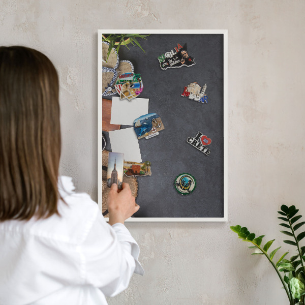 Wand-Magnettafel für Reisesouvenirs mit weißem Rahmen Festliche Stimmung