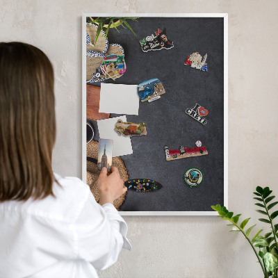 Wand-Magnettafel für Reisesouvenirs mit weißem Rahmen Festliche Stimmung