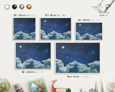 Magnettafel aus Metall für Souvenirs in weißem Rahmen Kosmische Nacht