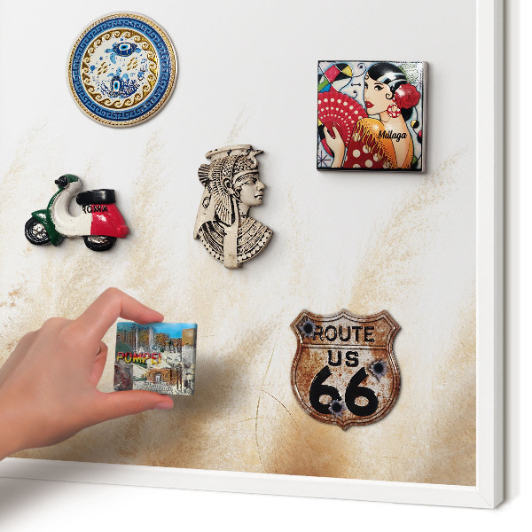Wand-Magnettafel für Reisesouvenirs mit weißem Rahmen Essentielle Gräser