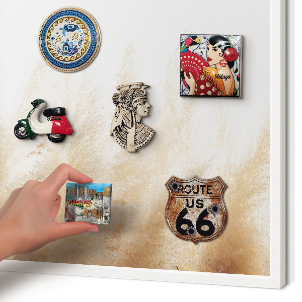 Wand-Magnettafel für Reisesouvenirs mit weißem Rahmen Essentielle Gräser