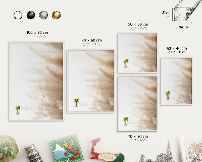 Wand-Magnettafel für Reisesouvenirs mit weißem Rahmen Essentielle Gräser