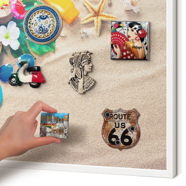 Magnettafel aus Metall für Souvenirs in weißem Rahmen Sommerliche Entspannung