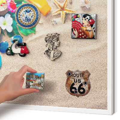 Magnettafel aus Metall für Souvenirs in weißem Rahmen Sommerliche Entspannung