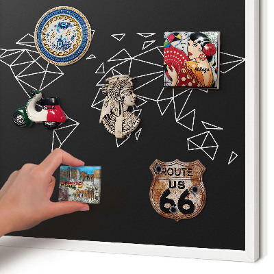 Magnettafel aus Metall für Souvenirs in weißem Rahmen Weltkarte