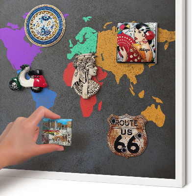 Wand-Magnettafel für Reisesouvenirs mit weißem Rahmen Farbkarte