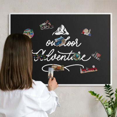 Wand-Magnettafel für Reisesouvenirs mit weißem Rahmen Outdoor-Abenteuer
