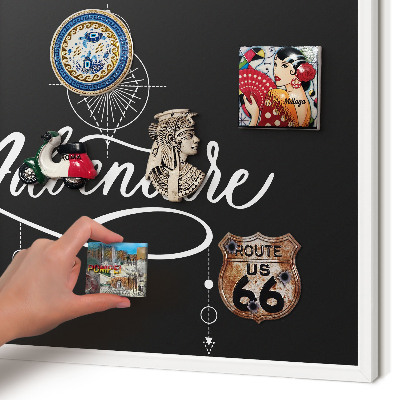 Wand-Magnettafel für Reisesouvenirs mit weißem Rahmen Reiseinspiration