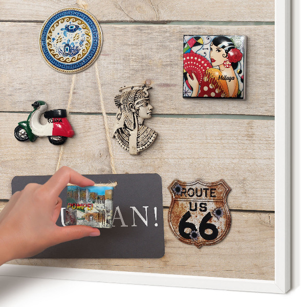 Magnettafel aus Metall für Souvenirs in weißem Rahmen Motivation jeden Tag