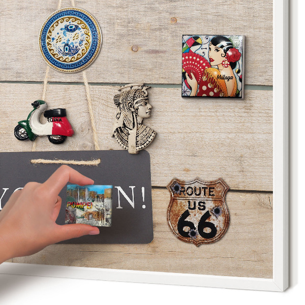 Magnettafel aus Metall für Souvenirs in weißem Rahmen Motivation jeden Tag