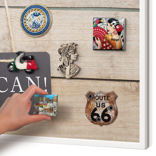 Magnettafel aus Metall für Souvenirs in weißem Rahmen Motivation jeden Tag