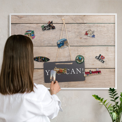 Magnettafel aus Metall für Souvenirs in weißem Rahmen Motivation jeden Tag
