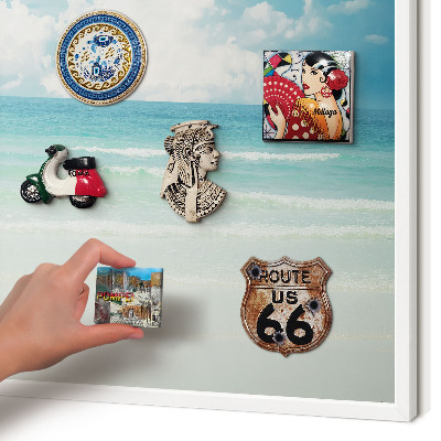 Wand-Magnettafel für Reisesouvenirs mit weißem Rahmen Maritime Harmonie