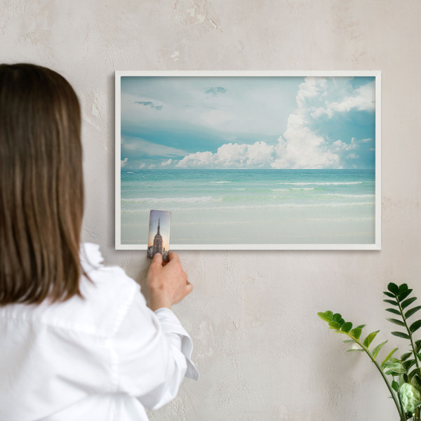 Wand-Magnettafel für Reisesouvenirs mit weißem Rahmen Maritime Harmonie