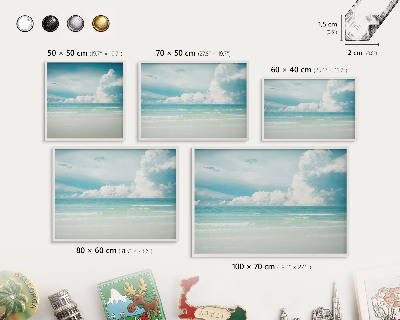 Wand-Magnettafel für Reisesouvenirs mit weißem Rahmen Maritime Harmonie