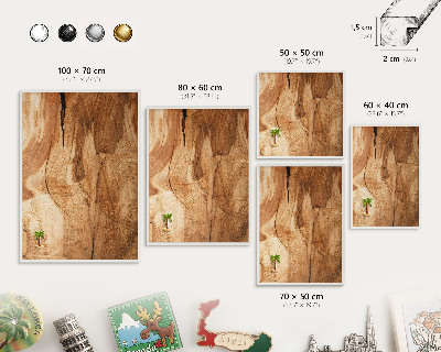 Magnettafel aus Metall für Souvenirs in weißem Rahmen Naturholz