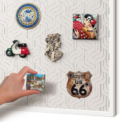 Wand-Magnettafel für Reisesouvenirs mit weißem Rahmen Sanfte Wellen