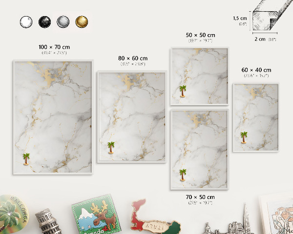 Wand-Magnettafel für Reisesouvenirs mit weißem Rahmen Zarte Eleganz