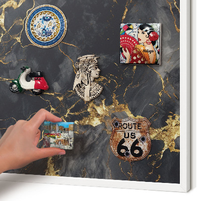 Magnettafel aus Metall für Souvenirs in weißem Rahmen Zarte Adern