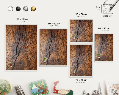 Wand-Magnettafel für Reisesouvenirs mit weißem Rahmen Holzstruktur