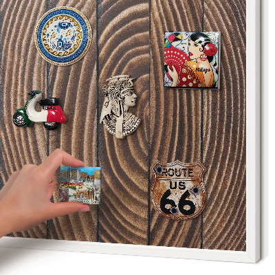 Wand-Magnettafel für Reisesouvenirs mit weißem Rahmen Holzkonstruktion