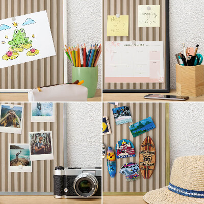 Wand-Magnettafel für Reisesouvenirs mit weißem Rahmen Holzlatten