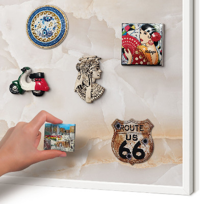 Magnettafel aus Metall für Souvenirs in weißem Rahmen Subtile Wellen