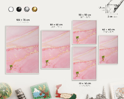 Wand-Magnettafel für Reisesouvenirs mit weißem Rahmen Rosa Eleganz