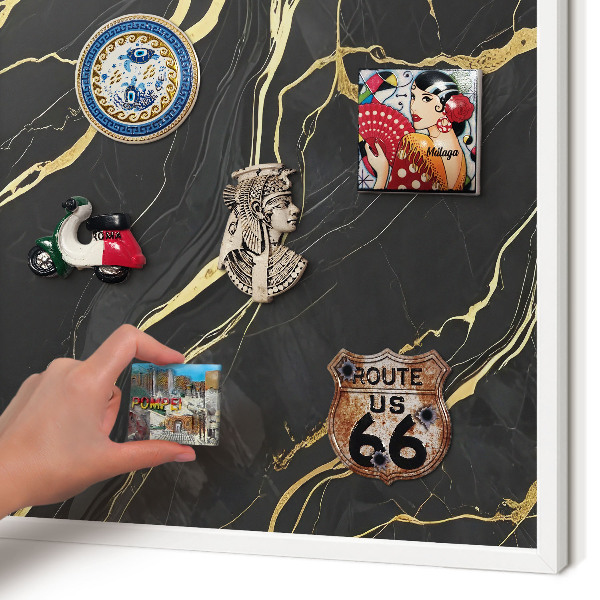 Wand-Magnettafel für Reisesouvenirs mit weißem Rahmen Luxuriöse Wellen