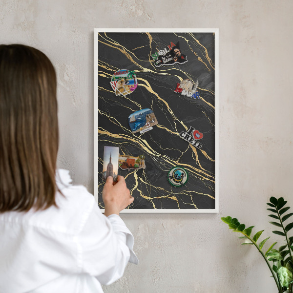 Wand-Magnettafel für Reisesouvenirs mit weißem Rahmen Luxuriöse Wellen