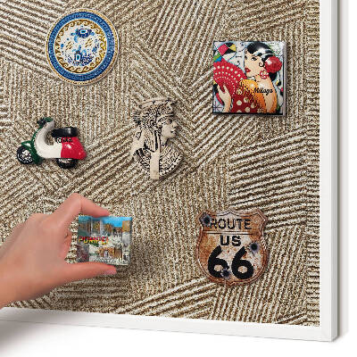 Wand-Magnettafel für Reisesouvenirs mit weißem Rahmen Geometrisches Muster