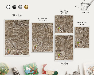 Wand-Magnettafel für Reisesouvenirs mit weißem Rahmen Geometrisches Muster