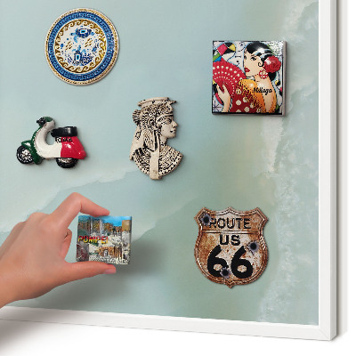 Wand-Magnettafel für Reisesouvenirs mit weißem Rahmen Friedliche Harmonie
